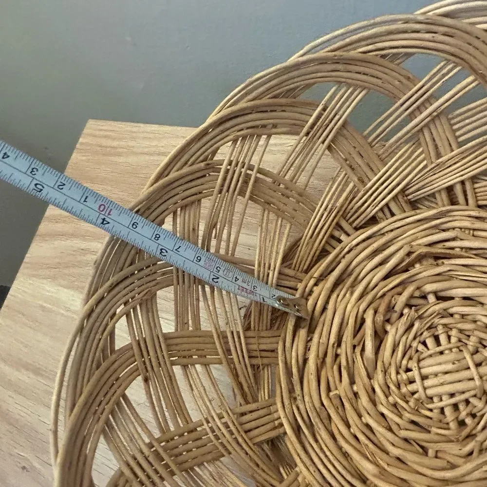 Woven Decorative Rattan Bowl - Natural Brown Home Accent